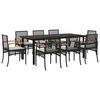 vidaXL Set de comedor de jard&iacute;n 9 pzas y cojines rat&aacute;n sint&eacute;tico negro