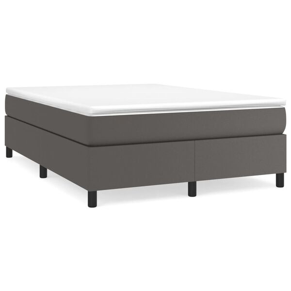 vidaXL Cama box spring con colch&oacute;n cuero sint&eacute;tico gris 180x200 cm