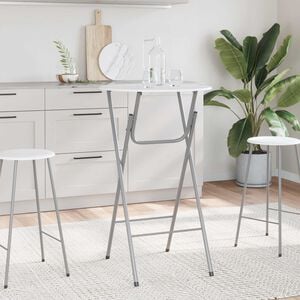 vidaXL Mesas altas plegables 4 unidades MDF blancas