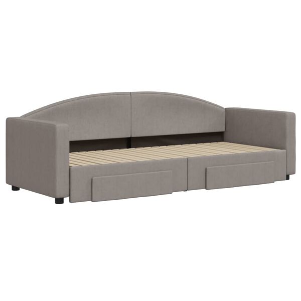 vidaXL Sofá cama nido con cajones tela gris taupe 80x200 cm