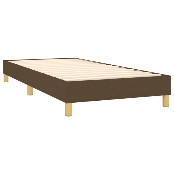 vidaXL Estructura de cama con somier tela marr&oacute;n oscuro 90x200 cm