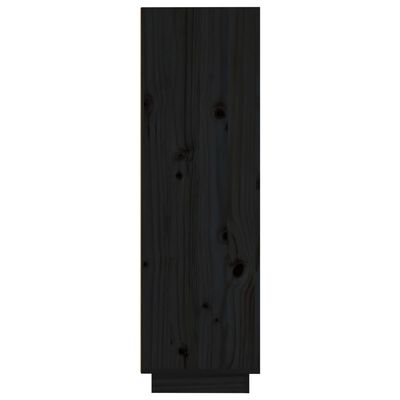 vidaXL Aparador alto de madera maciza de pino negro 37x34x110 cm