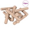 vidaXL Espigas de madera 12 uds. Marr&oacute;n &Oslash; 6 x 40 mm Madera maciza