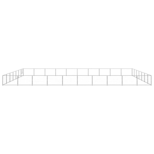 vidaXL Perrera plateada 70 m&sup2; acero