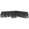 vidaXL Conjunto de sof&aacute;s de jard&iacute;n 10 uds. Gris y Gris Oscuro