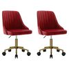 vidaXL Sillas de comedor giratorias 2 uds terciopelo rojo vino tinto