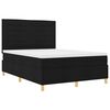 vidaXL Cama Box Spring LED con colch&oacute;n Negro 140 x 190 cm tela