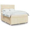 vidaXL Cama box spring con colch&oacute;n tela color crema 140x190 cm