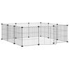 vidaXL Jaula para mascotas de 12 paneles con puerta de acero, color negro, 105 x 105 x 35 cm