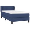 vidaXL Cama box spring con colch&oacute;n tela azul 80x200 cm