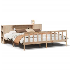 vidaXL Cama con estanter&iacute;a sin colch&oacute;n madera maciza de pino 180x200cm
