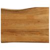 vidaXL Tablero de mesa borde natural madera maciza mango 80x60x3,8 cm