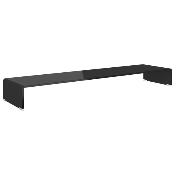 vidaXL Soporte para TV/Elevador monitor cristal negro 120x30x13 cm