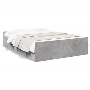 vidaXL Cama con cajones madera ingenier&iacute;a gris hormig&oacute;n 135x190 cm