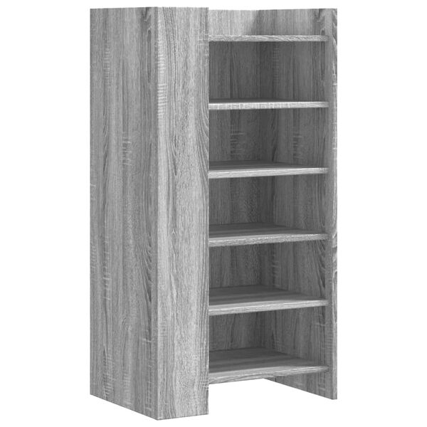 vidaXL Mueble zapatero madera de ingenier&iacute;a gris Sonoma 52x37,5x100 cm