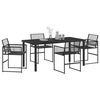 vidaXL Conjunto de Comedor de Jard&iacute;n 5 pcs Negro