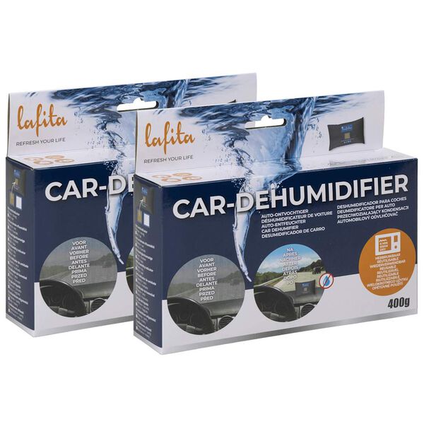 Lafita Deshumidificadores de coche reutilizables 2 uds 400 g