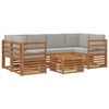 vidaXL Conjunto de sof&aacute;s de exterior 7 uds. Gris Natural y Claro