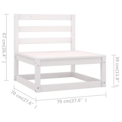 vidaXL Set de muebles de jardín 13pzas con cojines madera pino blanco
