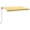 vidaXL Toldo manual retr&aacute;ctil con LED amarillo y blanco 450x300 cm