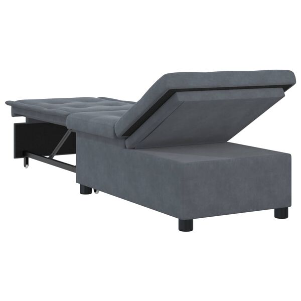 vidaXL Sof&aacute; cama Gris oscuro 194 x 67 x 82 cm Terciopelo