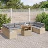 vidaXL Conjunto de sofá de jardín 11 pcs Beige Poliratán
