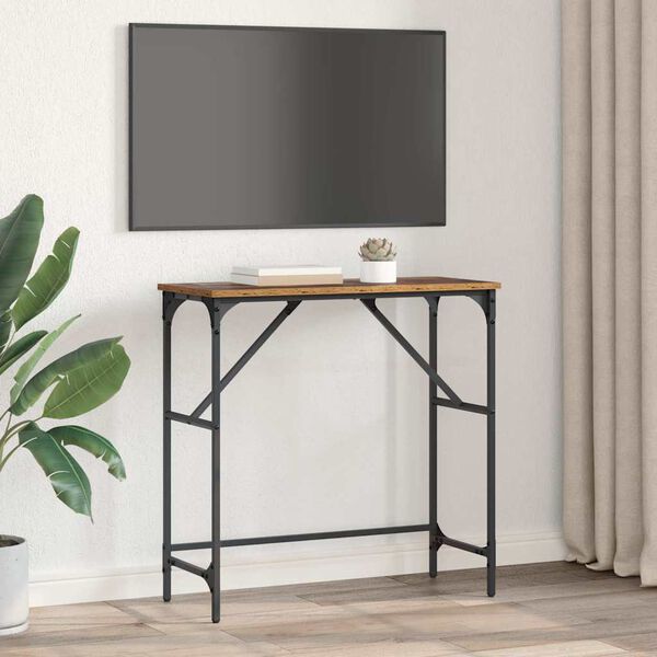 vidaXL Mesa Consola Madera vieja 75 x 32 x 75 cm Madera de ingenier&iacute;a