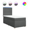 vidaXL Cama box spring con colch&oacute;n tela gris oscuro 80x200 cm