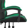 vidaXL Silla gaming giratoria cuero sintético negro y verde