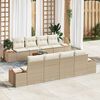 vidaXL Conjunto de sof&aacute; de jard&iacute;n con coj&iacute;n 9 pcs Beige Polirat&aacute;n