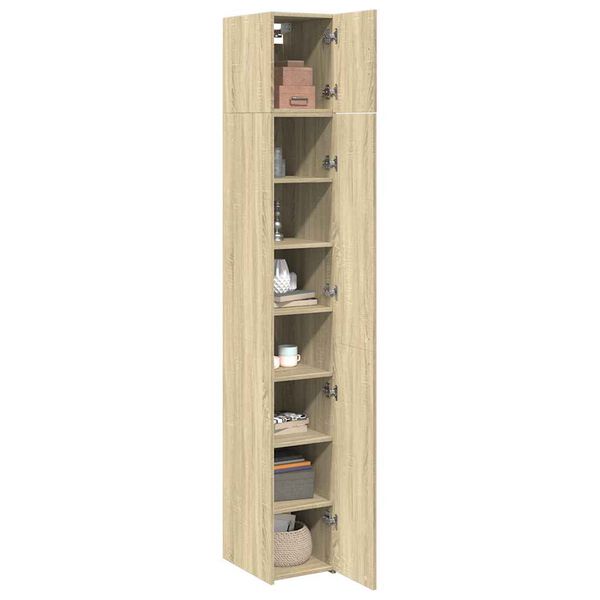 vidaXL Armario estrecho madera ingenier&iacute;a roble Sonoma 30x42,5x225 cm