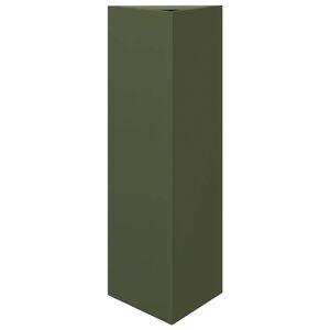 vidaXL Jardinera triangular acero verde oliva 30x26x75 cm