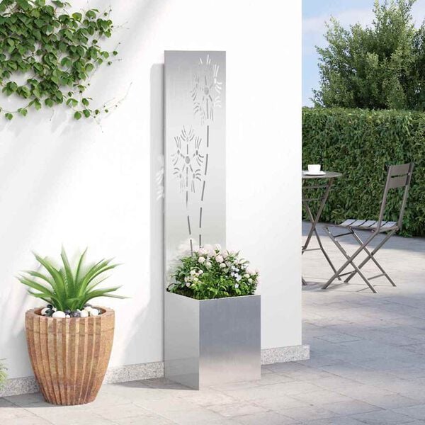 vidaXL Pantalla de Privacidad para Jard&iacute;n Floral Plata 32 x 150 cm