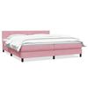 vidaXL Cama box spring con colch&oacute;n terciopelo rosa 180x220 cm
