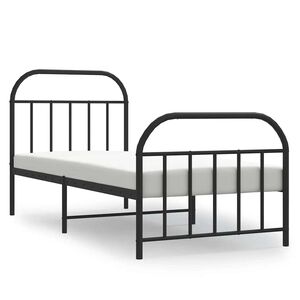 vidaXL Estructura cama sin colch&oacute;n con estribo metal negro 90x190 cm