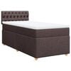 vidaXL Cama box spring con colch&oacute;n tela marr&oacute;n oscuro 90x190 cm