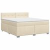 vidaXL Cama box spring con colch&oacute;n Crema 140 x 200 cm Tela