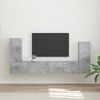vidaXL Conjunto de mueble de TV 4 pcs Gris Concreto