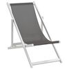 vidaXL Silla de playa plegable 2 unidades aluminio y textilene gris