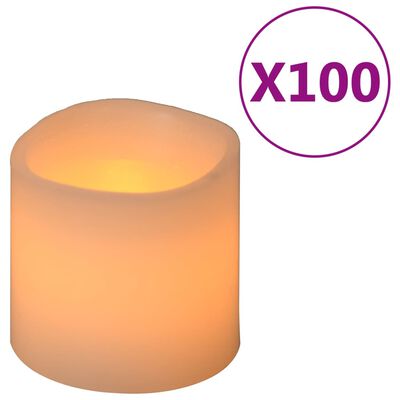 vidaXL Velas LED eléctricas 100 unidades blanco cálido
