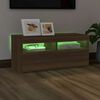 vidaXL Mueble de TV con luces LED roble marrón 90x35x40 cm