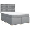 vidaXL Cama box spring con colch&oacute;n tela gris claro 140x200 cm