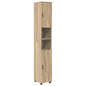 vidaXL Gabinete de Ba&ntilde;o con puerta Roble Sonoma 30 x 35 x 192 cm