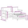 vidaXL Juego de muebles de jard&iacute;n 3 pzas y cojines madera maciza pino