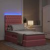 vidaXL Cama con almacenamiento y LED Rosa 90 x 190 cm Terciopelo
