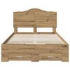 vidaXL Estructura de cama con cabecera Roble artesanal 120 x 190 cm