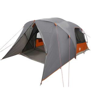 vidaXL Carpa de c&uacute;pula con techo Gris y naranja 455 x 252 x 178 cm