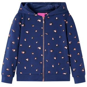 Sudadera infantil con capucha azul marino 92