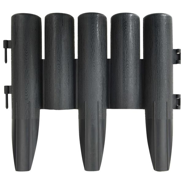 vidaXL Bordes de jard&iacute;n 36 unidades PP gris antracita 10 m