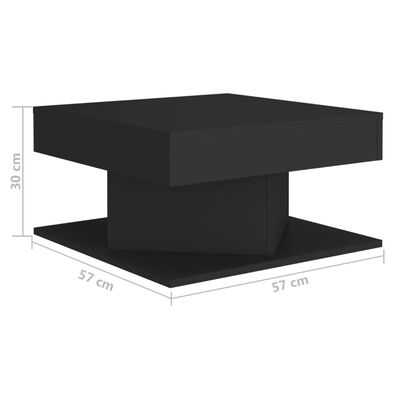vidaXL Mesa de centro madera contrachapada negro 57x57x30 cm